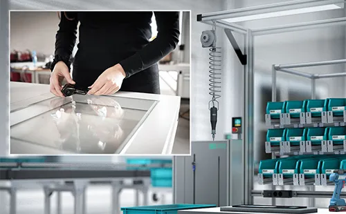 Industrielle Arbeitsplätze / Höhenverstellbare und ergonomische Arbeitsplatzsysteme