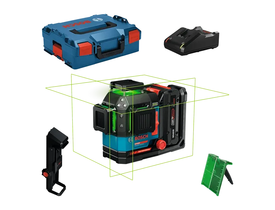 Bosch EXPERT EXLL18V-120-33CG 18V 3x360° Linienlaser mit grünen Linien für exakte Raumprojektion