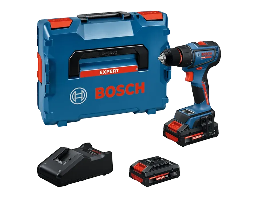 Bosch EXPERT EXSR18V-90 18V Akku-Schlagbohrschrauber Starter-Set mit zwei Akkus und Ladegerät