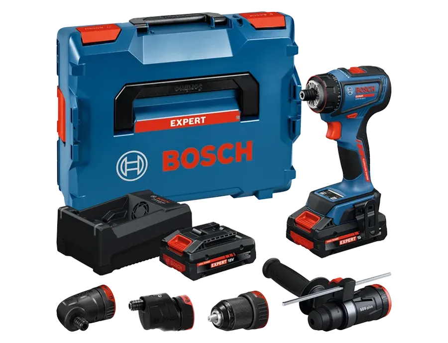 Bosch EXPERT EXSR18V-90FC 18V Akku-Schlagbohrschrauber Komplett-Set mit Akkus, Ladegerät und L-BOXX